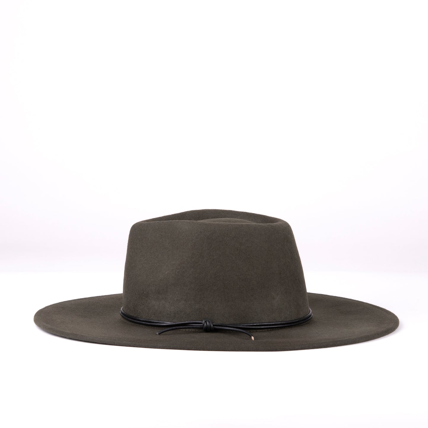 The Harrison is a green fedora crafted from 100% Australian wool. Features double layered leather cord detail.